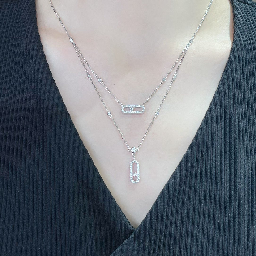 [OAK JURI]MOVE 2 ROW DIAMOND NECKLACE