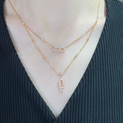 [OAK JURI]MOVE 2 ROW DIAMOND NECKLACE