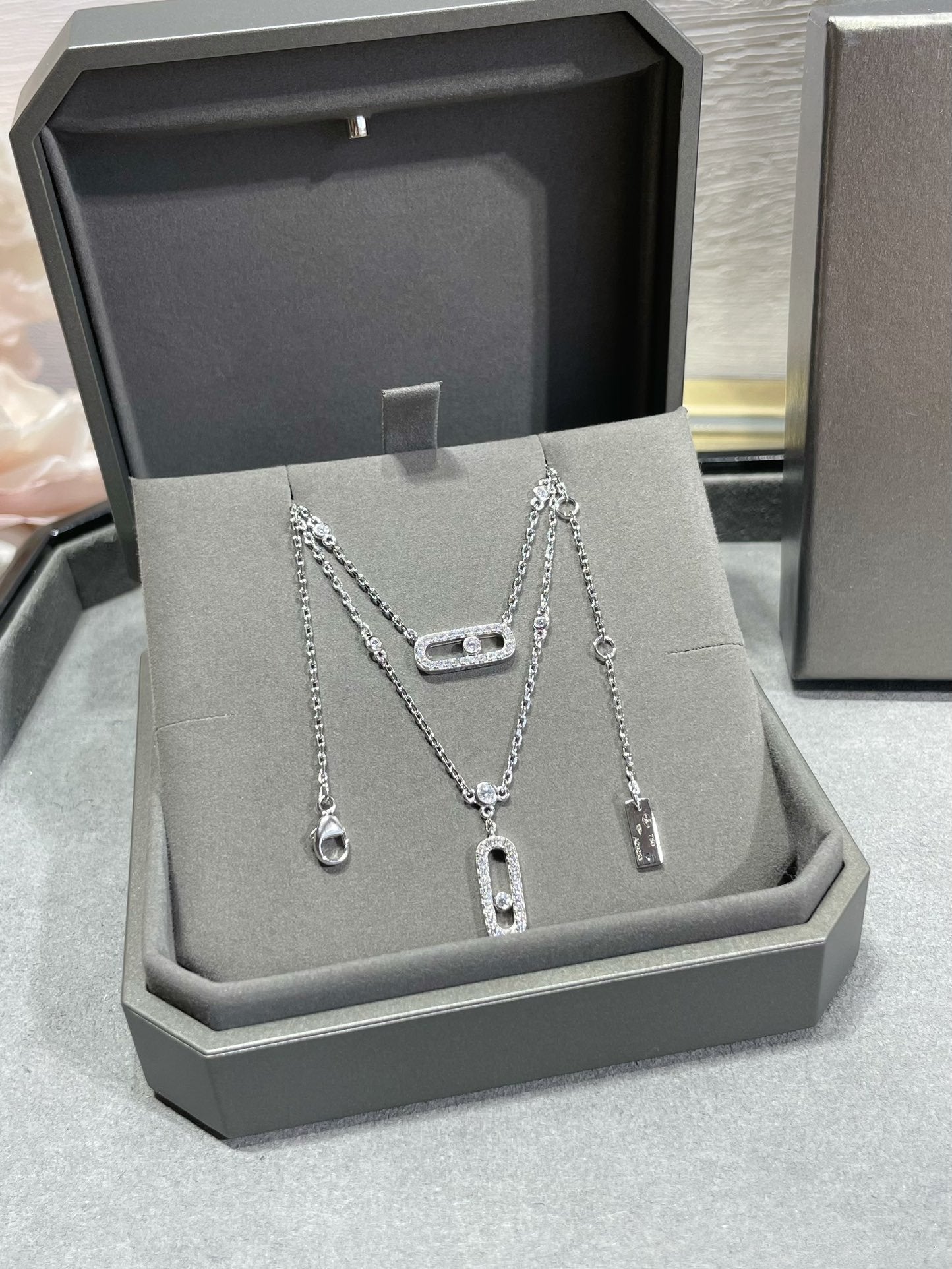 [OAK JURI]MOVE 2 ROW DIAMOND NECKLACE