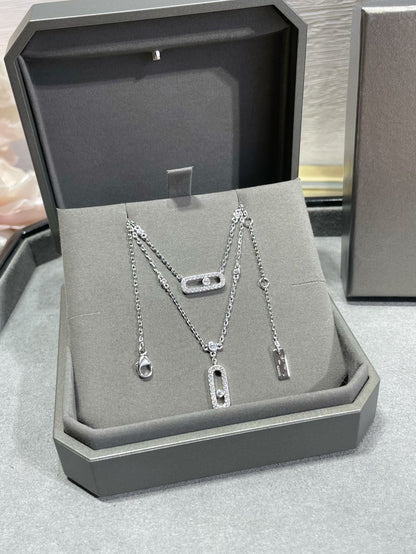 [OAK JURI]MOVE 2 ROW DIAMOND NECKLACE
