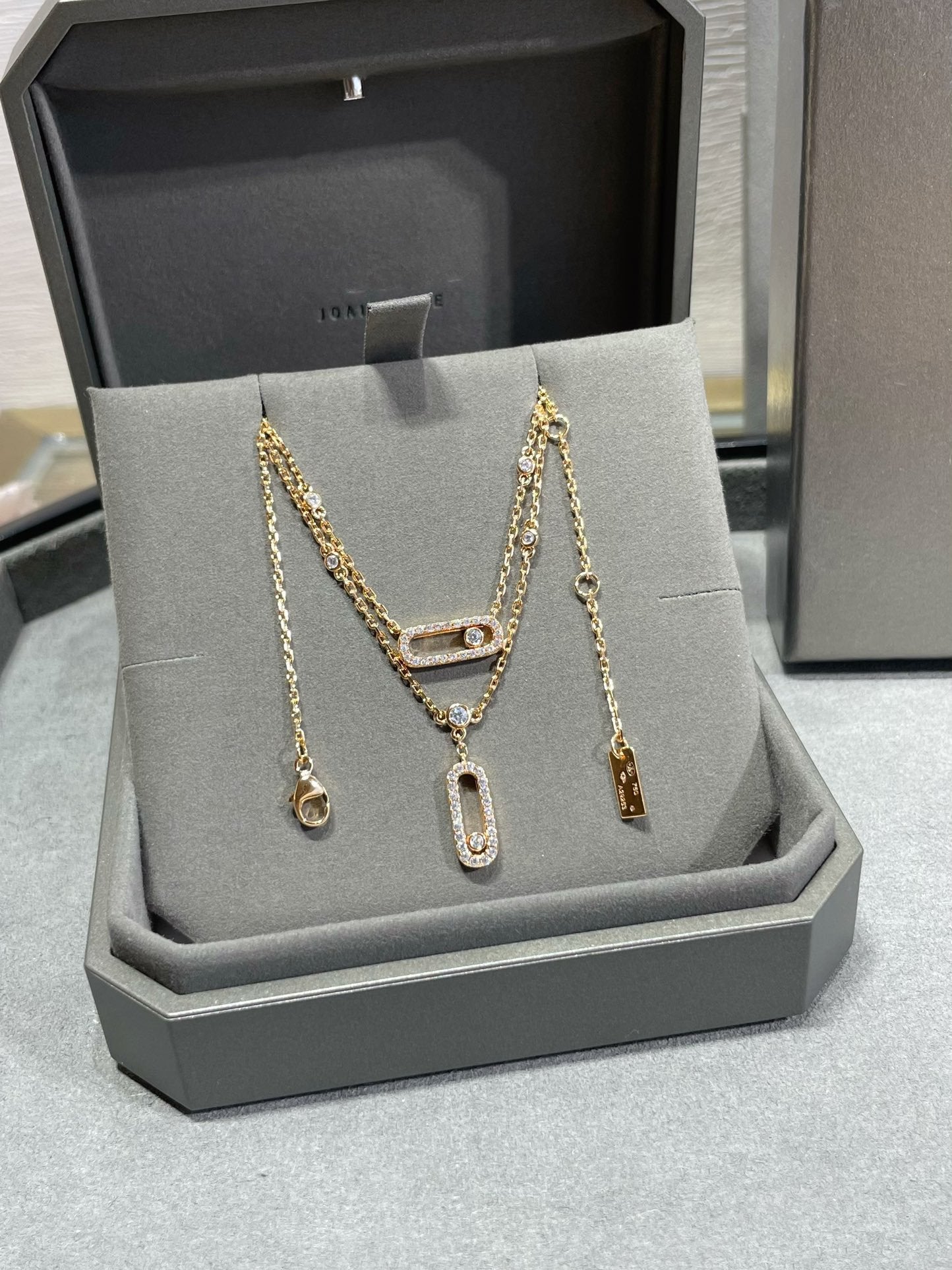[OAK JURI]MOVE 2 ROW DIAMOND NECKLACE