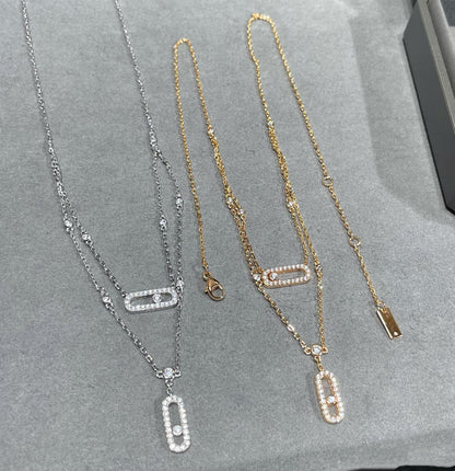 [OAK JURI]MOVE 2 ROW DIAMOND NECKLACE