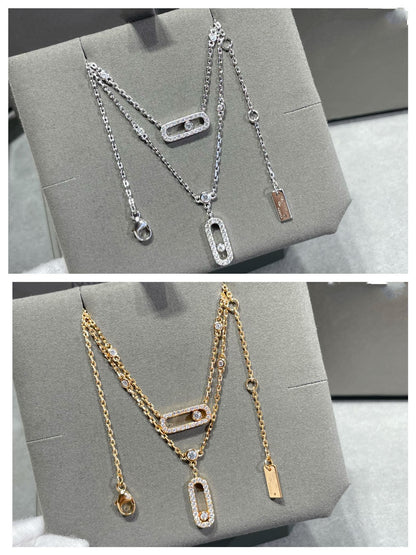 [OAK JURI]MOVE 2 ROW DIAMOND NECKLACE