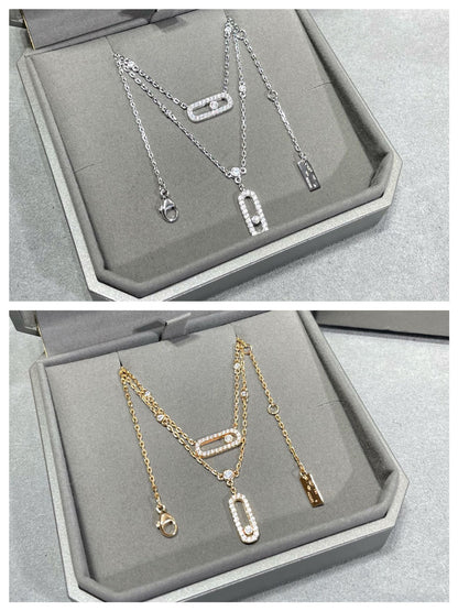 [OAK JURI]MOVE 2 ROW DIAMOND NECKLACE