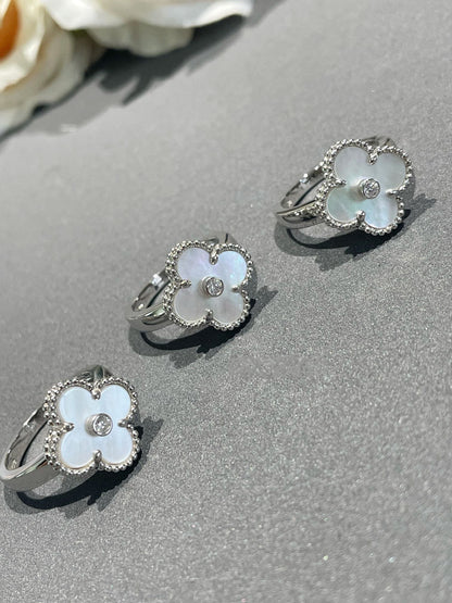 [OAK JURI]CLOVER SILVER MOP DIAMOND RING
