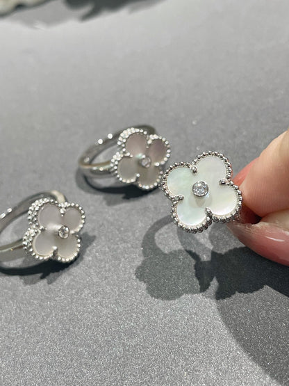 [OAK JURI]CLOVER SILVER MOP DIAMOND RING