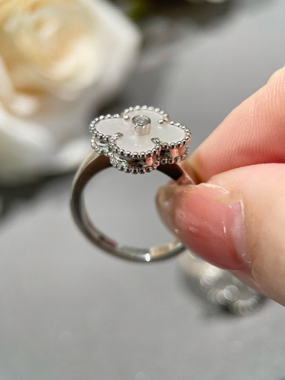 [OAK JURI]CLOVER SILVER MOP DIAMOND RING