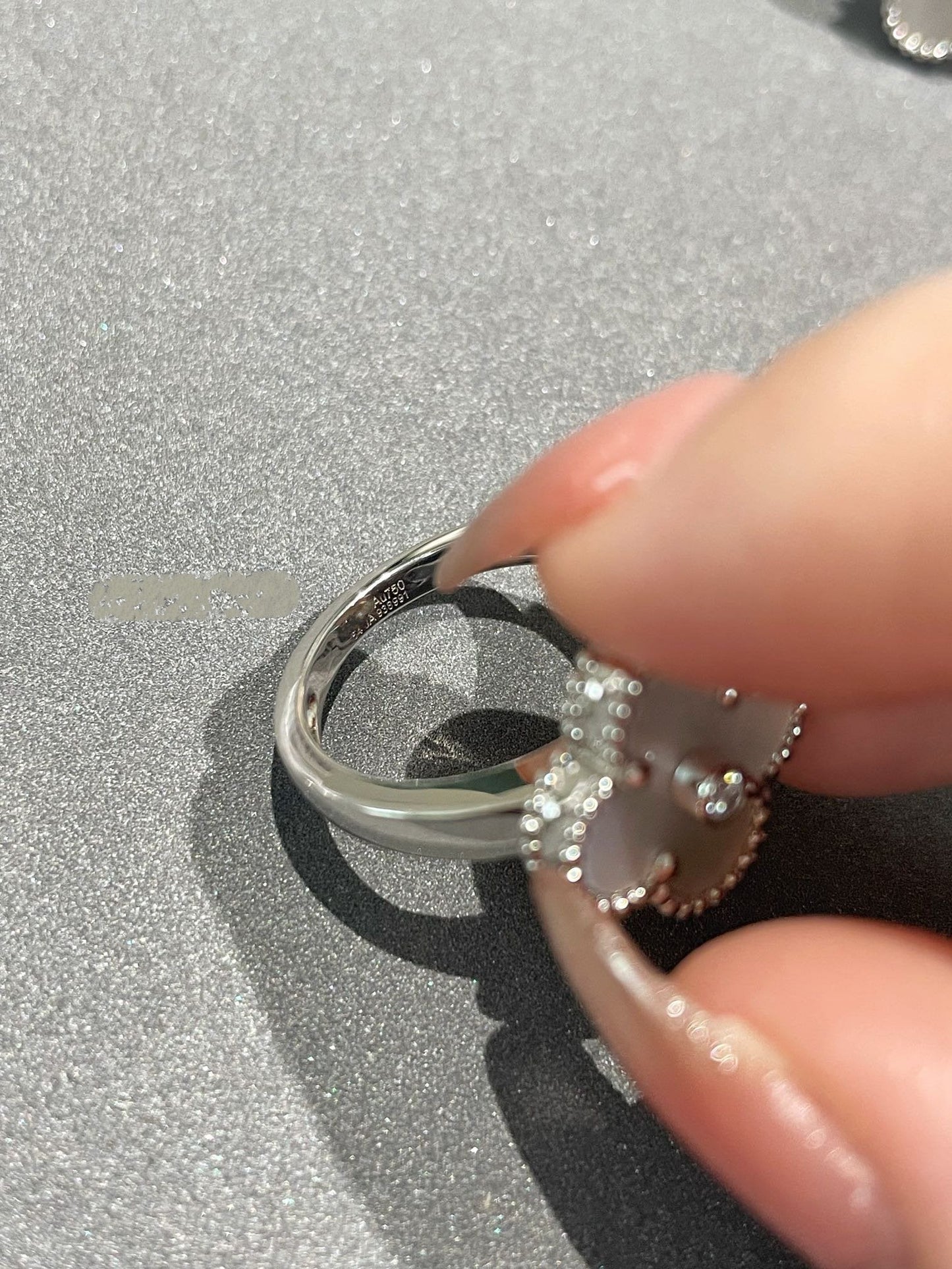 [OAK JURI]CLOVER SILVER MOP DIAMOND RING
