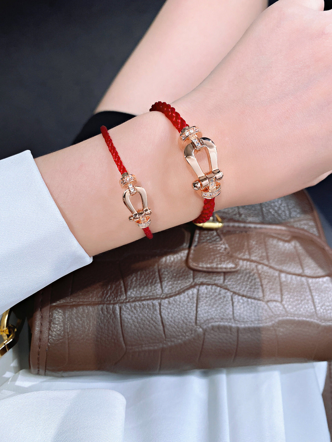 [OAK JURI]FORCE 10 HALF DIAMOND PINK GOLD RED CORDERI LARGE AND MEDIUM MODEL