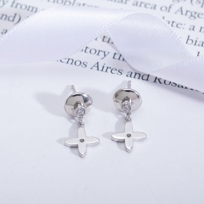 [OAK JURI]VIDYLLE SILVER DIAMOND MINI DROP EARRINGS