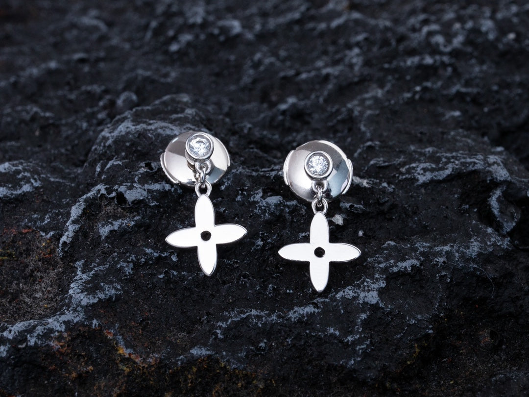 [OAK JURI]VIDYLLE SILVER DIAMOND MINI DROP EARRINGS