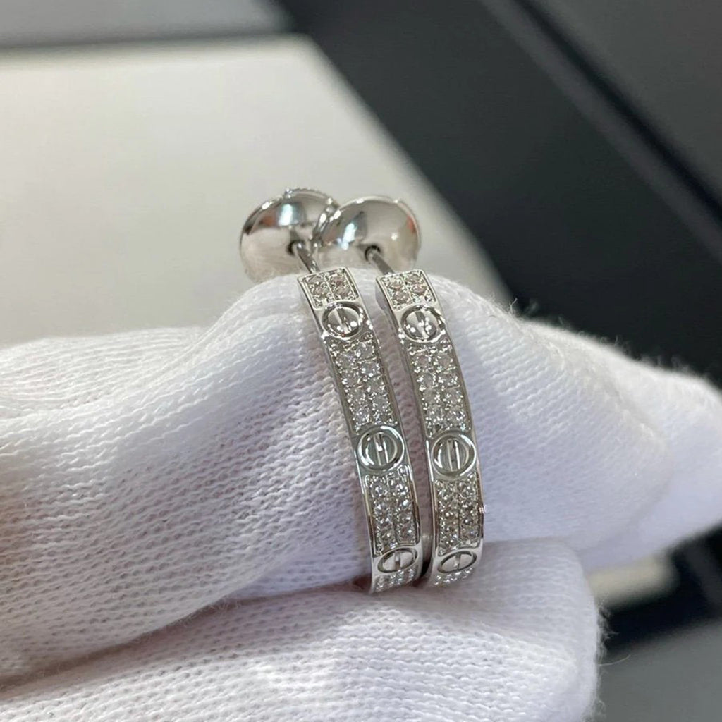 [OAK JURI]LOVE EARRINGS 3.6MM DIAMOND PAVED