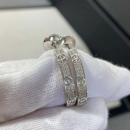 [OAK JURI]LOVE EARRINGS 3.6MM DIAMOND PAVED