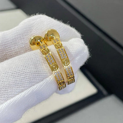 [OAK JURI]LOVE EARRINGS 3.6MM DIAMOND PAVED