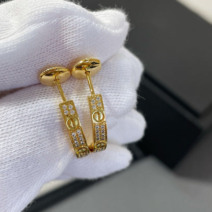 [OAK JURI]LOVE DIAMOND GOLD HOOP EARRINGS