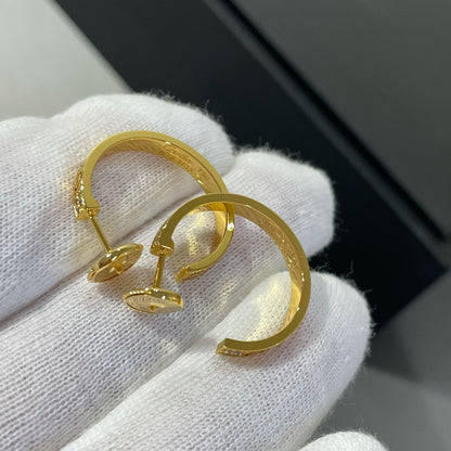 [OAK JURI]LOVE DIAMOND GOLD HOOP EARRINGS