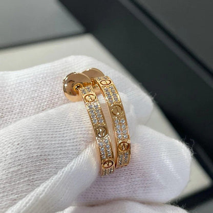 [OAK JURI]LOVE EARRINGS 3.6MM DIAMOND PAVED