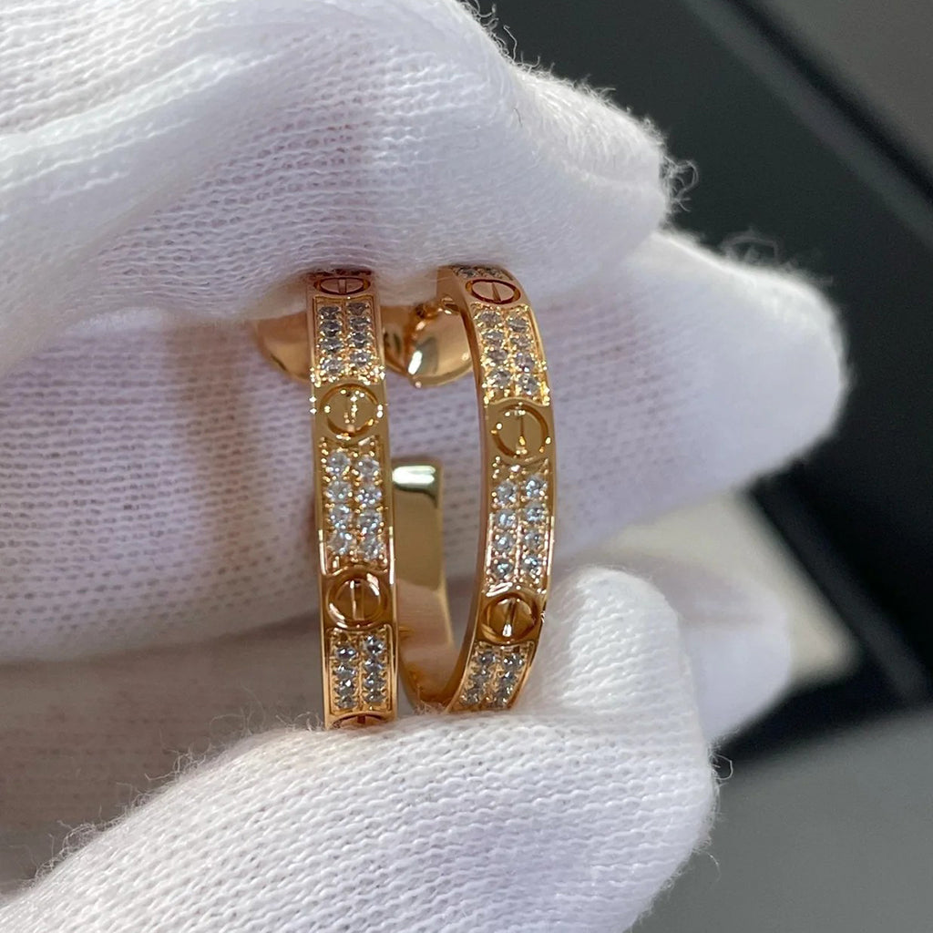 [OAK JURI]LOVE EARRINGS 3.6MM DIAMOND PAVED