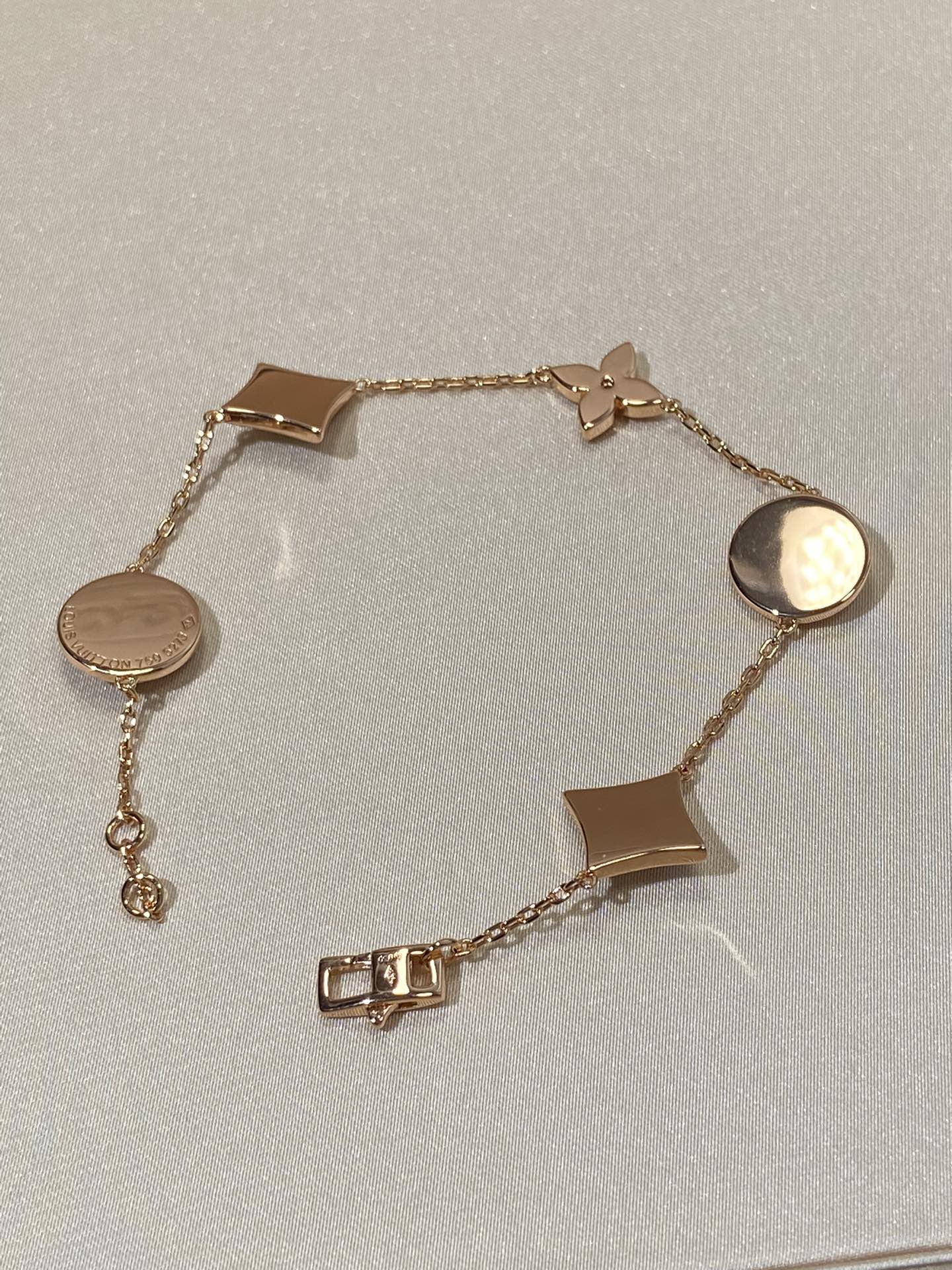 [OAK JURI]STAR AND SUN 5 MOTIF MOP PINK GOLD BRACELET
