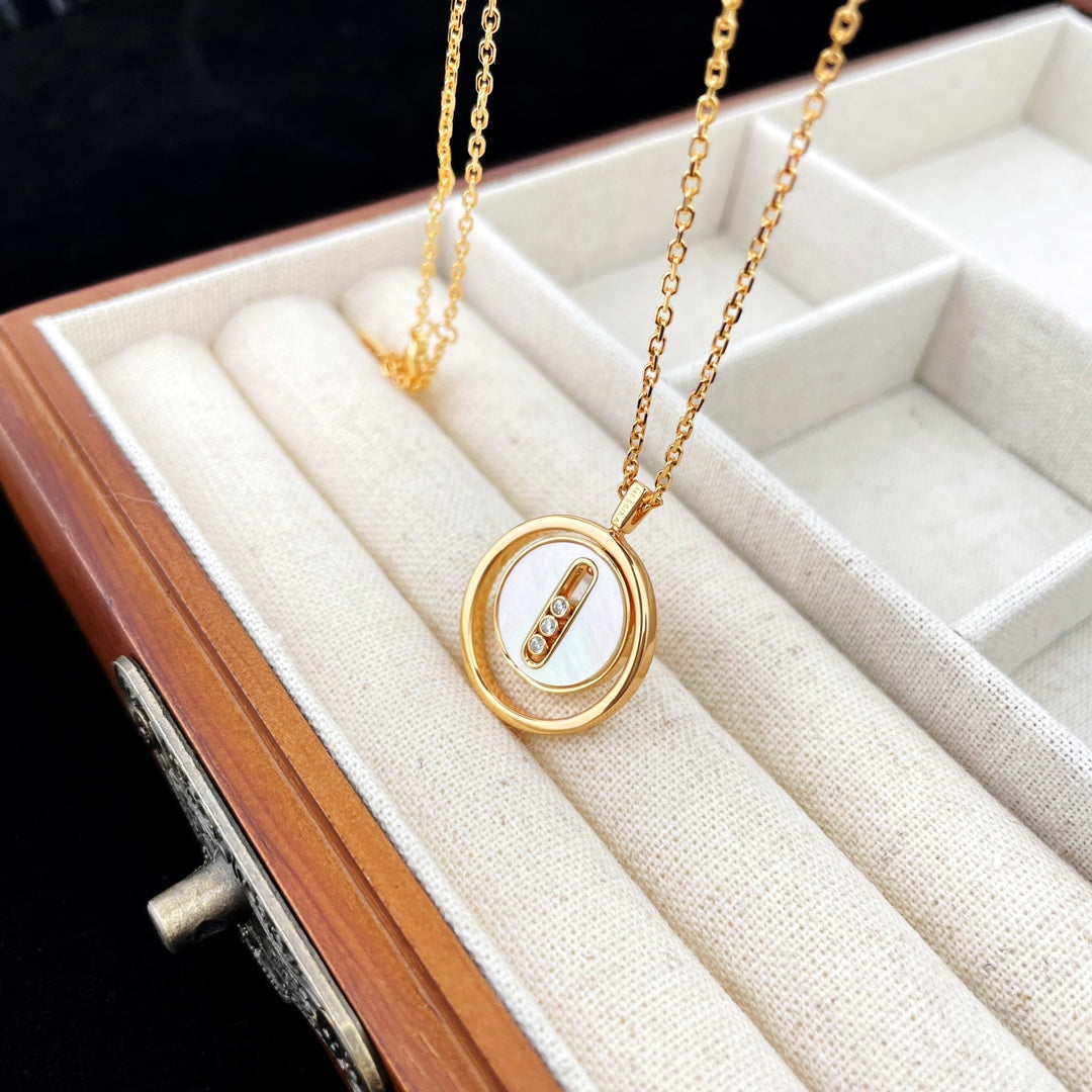 [OAK JURI]LUCKY MOVE MOP PINK GOLD NECKLACE