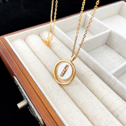 [OAK JURI]LUCKY MOVE MOP PINK GOLD NECKLACE