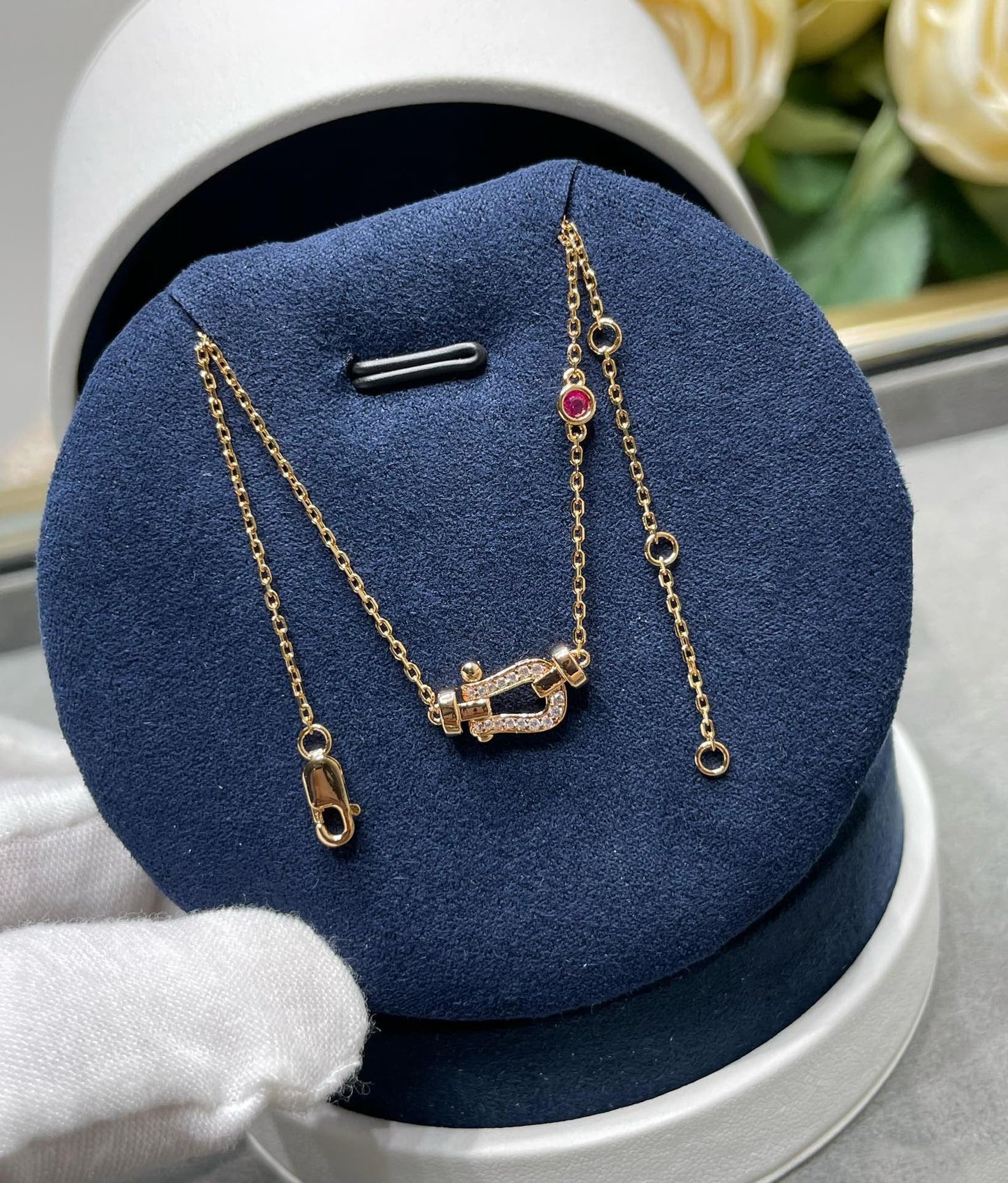 [OAK JURI]FORCE 10 DIAMOND PINK GOLD NECKLACE