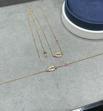 [OAK JURI]FORCE 10 DIAMOND PINK GOLD NECKLACE