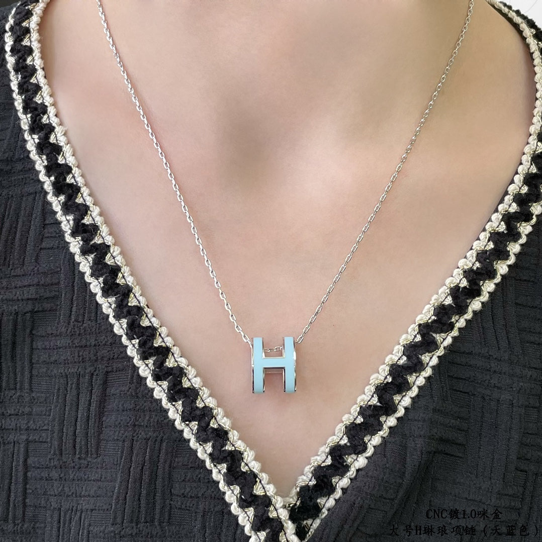 [OAK JURI]POP H SKY BLUE NECKLACE