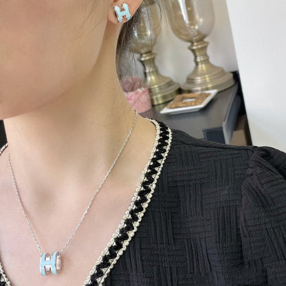 [OAK JURI]POP H SKY BLUE NECKLACE