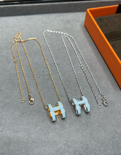 [OAK JURI]POP H SKY BLUE NECKLACE