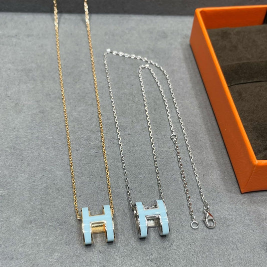 [OAK JURI]POP H SKY BLUE NECKLACE