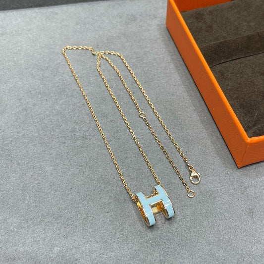 [OAK JURI]POP H SKY BLUE NECKLACE