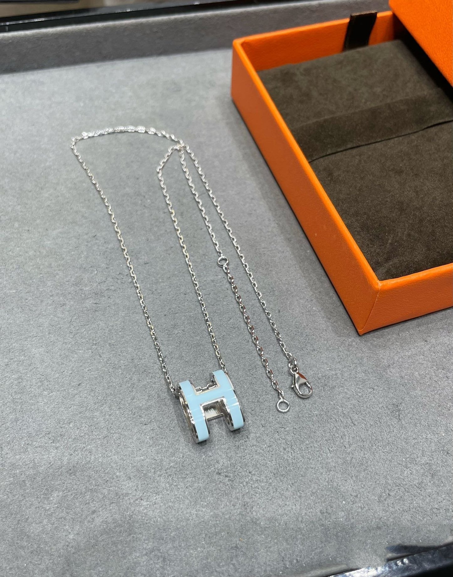 [OAK JURI]POP H SKY BLUE NECKLACE