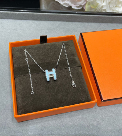 [OAK JURI]POP H SKY BLUE NECKLACE