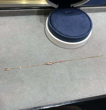 [OAK JURI]FORCE 10 DIAMOND CHAIN LINK PINK GOLD BRACELET