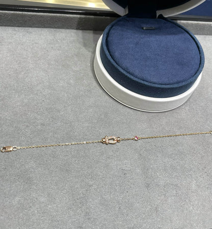 [OAK JURI]FORCE 10 DIAMOND CHAIN LINK PINK GOLD BRACELET