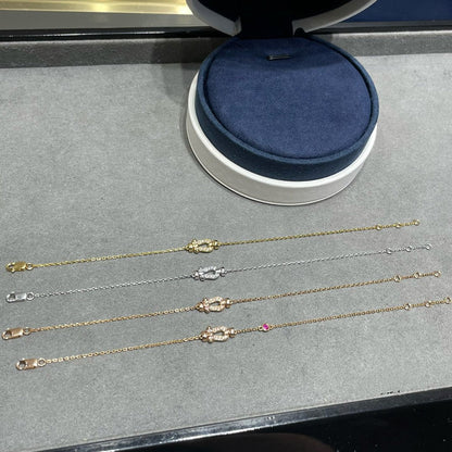 [OAK JURI]FORCE 10 DIAMOND CHAIN LINK PINK GOLD BRACELET