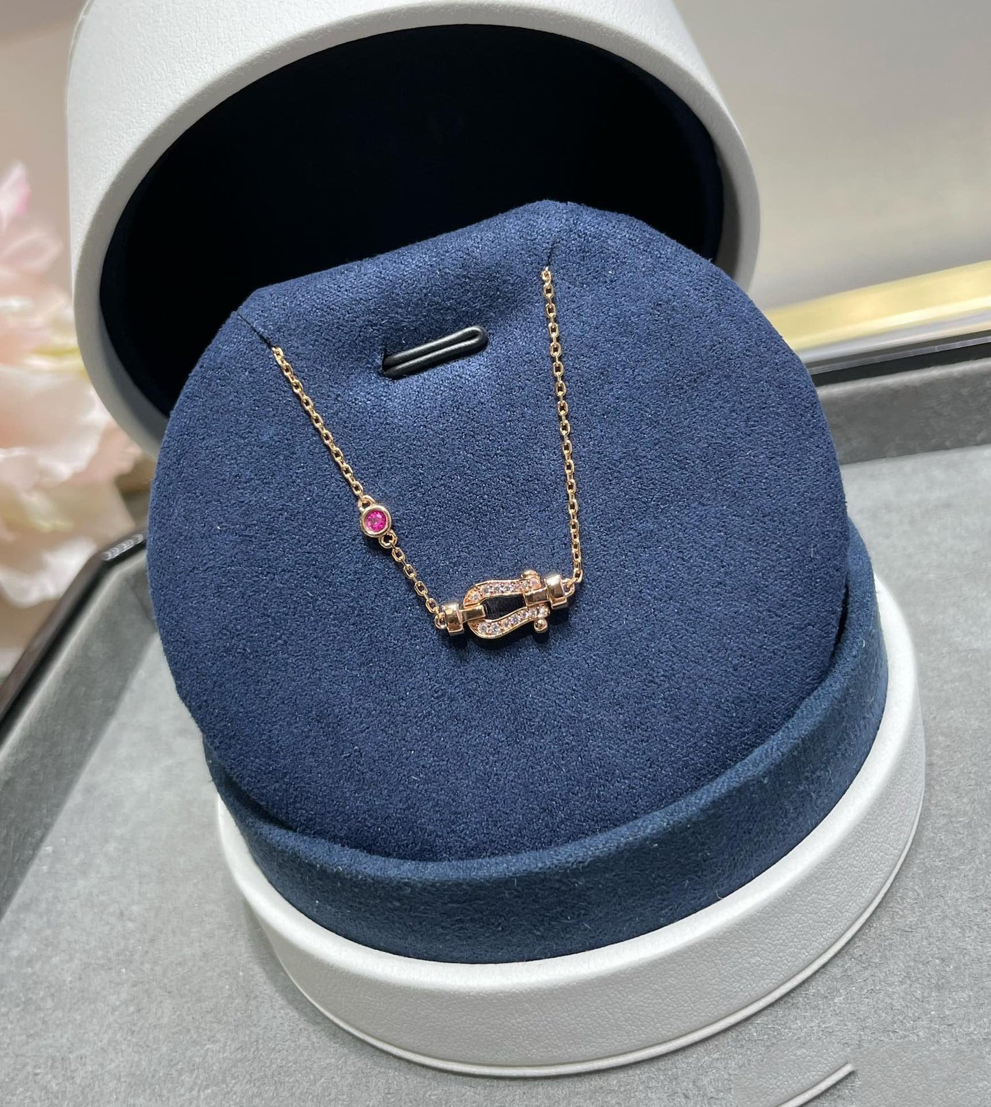 [OAK JURI]FORCE 10 DIAMOND CHAIN LINK PINK GOLD BRACELET