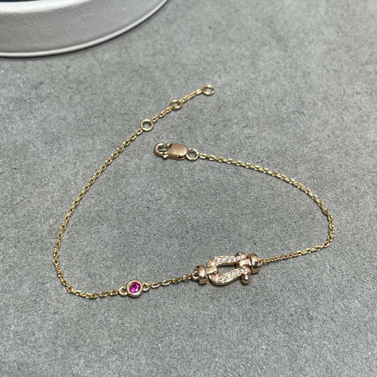 [OAK JURI]FORCE 10 DIAMOND CHAIN LINK PINK GOLD BRACELET