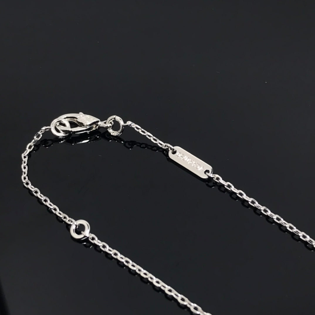 [OAK JURI]CLOVER PIETERSITE SILVER LONG NECKLACE