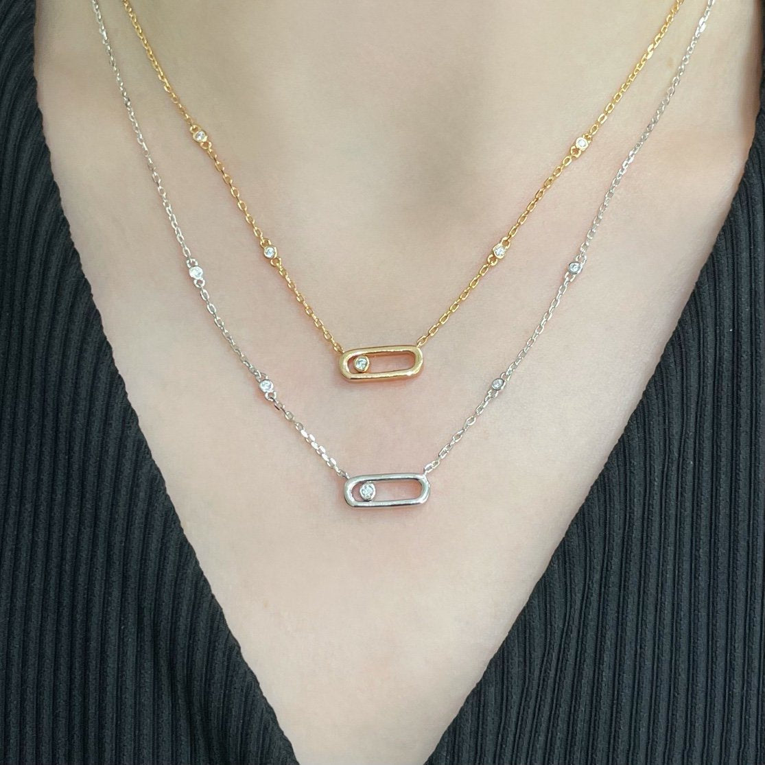 [OAK JURI]MOVE UNO DIAMOND NECKLACE