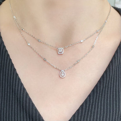[OAK JURI]MY TWIN 2 ROW DIAMOND NECKLACE