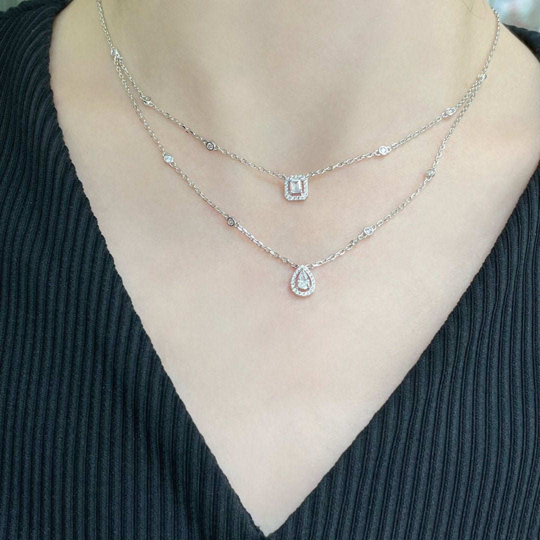 [OAK JURI]MY TWIN 2 ROW DIAMOND NECKLACE