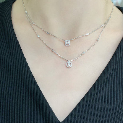 [OAK JURI]MY TWIN 2 ROW DIAMOND NECKLACE