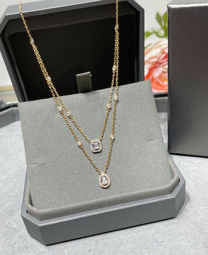 [OAK JURI]MY TWIN 2 ROW DIAMOND NECKLACE