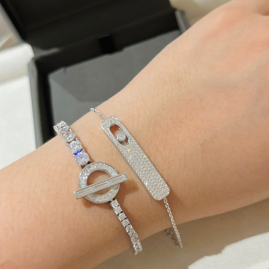 [OAK JURI]MOVE CLASSIQUE DIAMOND PAVED BRACELET