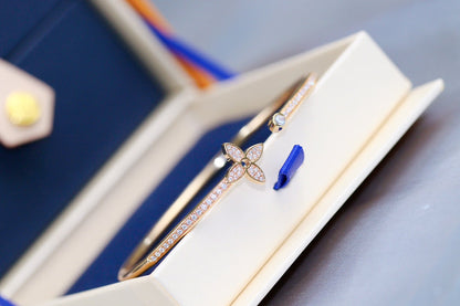 [OAK JURI]IDYLLE PINK GOLD OPEN BRACELET DIAMOND PAVED