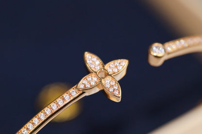 [OAK JURI]IDYLLE PINK GOLD OPEN BRACELET DIAMOND PAVED