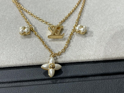 [OAK JURI]FLOWERGRAM GOLD MOP DOUBLE ROW NECKLACE