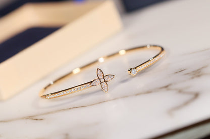 [OAK JURI]IDYLLE GOLD OPEN BRACELET DIAMOND PAVED